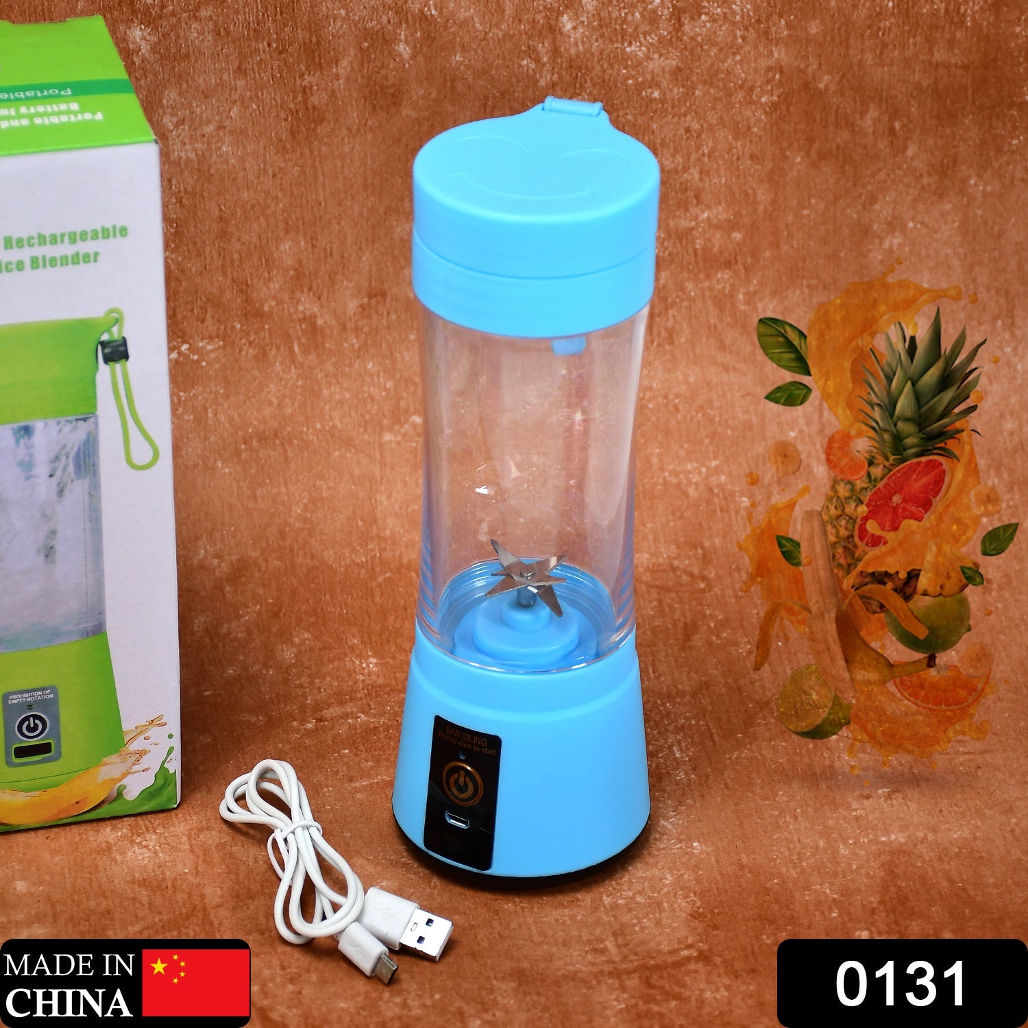 0131 Portable 6 Blade Juicer Cup USB Rechargeable Vegetables Fruit Juice Maker Juice Extractor Blender Mixer DeoDap 0131 Portable 6 Blade Juicer Cup USB Rechargeable Vegetables Fruit Juice Maker Juice Extractor Blender Mixer DeoDap